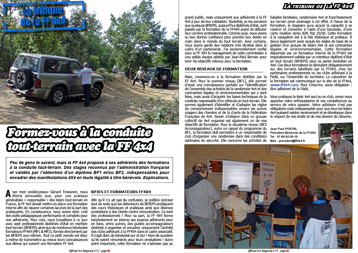 La tribune de la FF4x4 novembre 2016