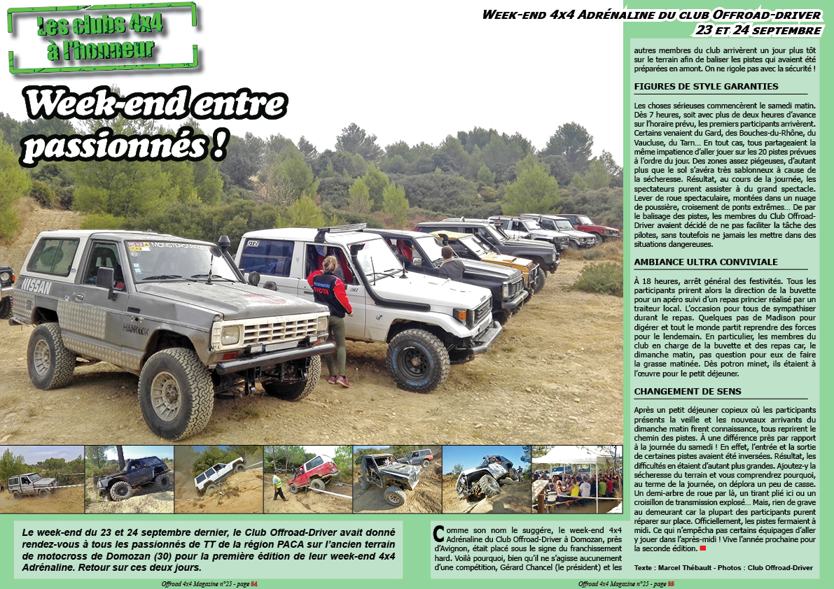 Le week-end Adrï¿½naline du Club Offroad-driver