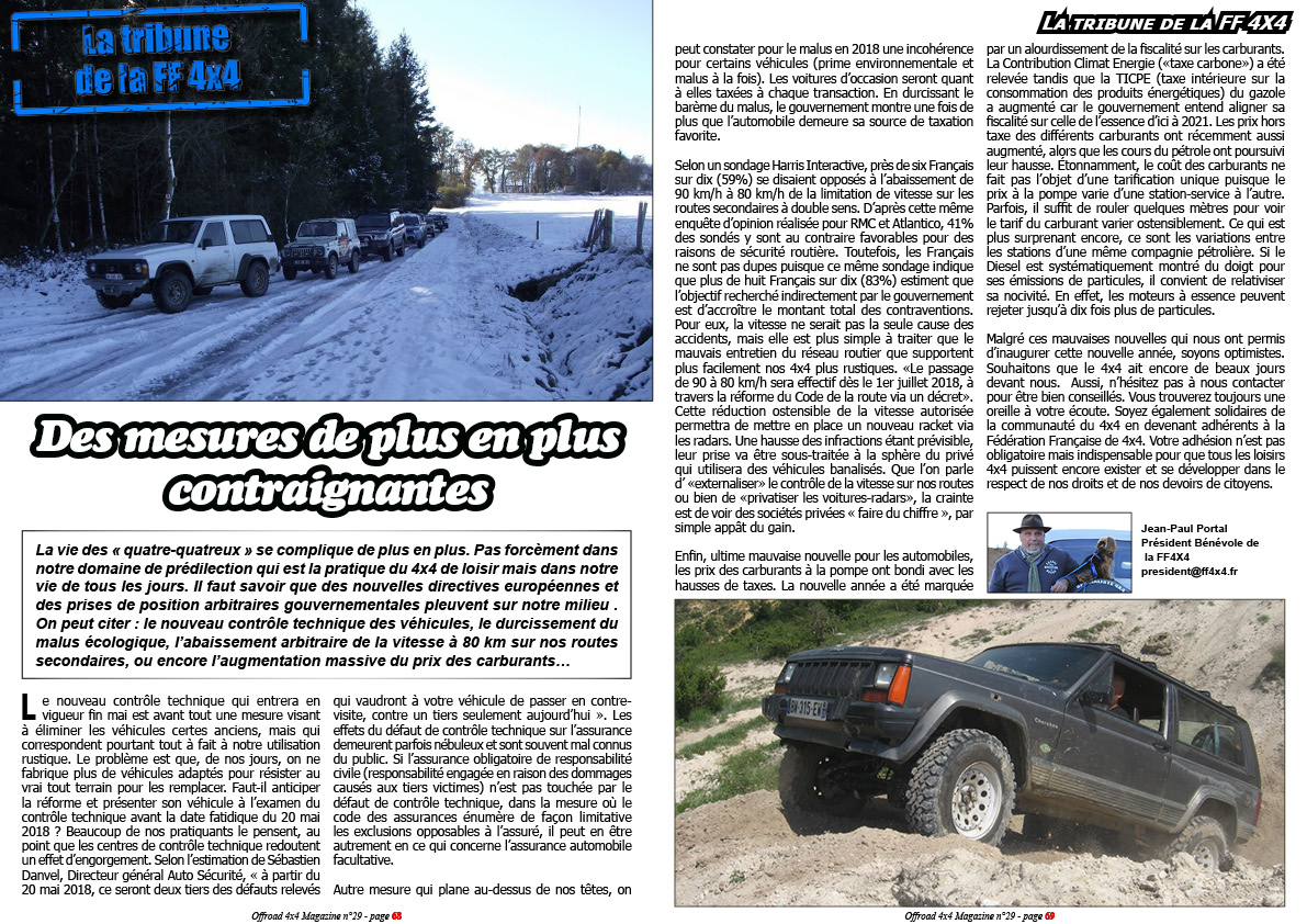 La tribune de la FF 4x4