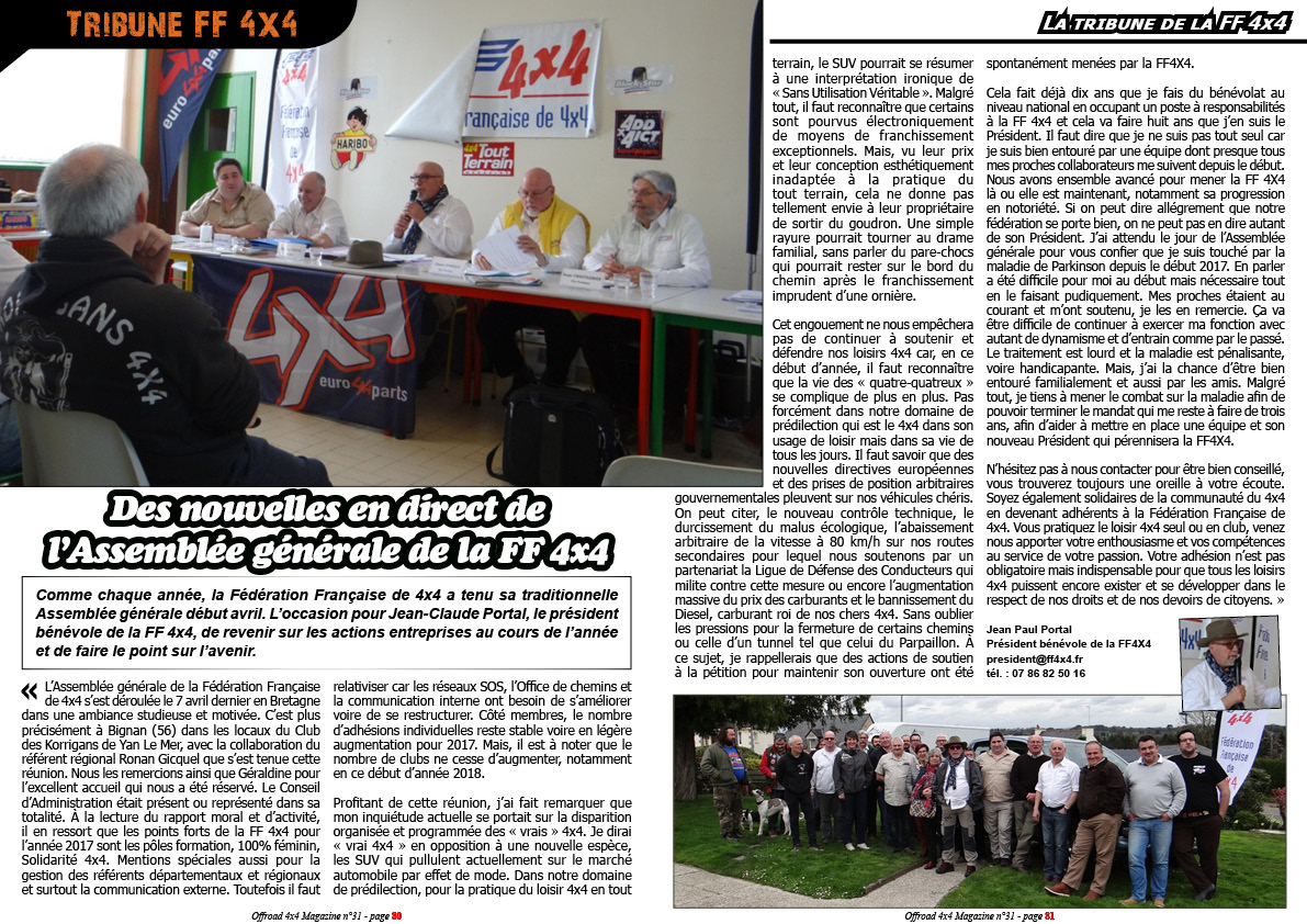 Tribune de la FF 4x4