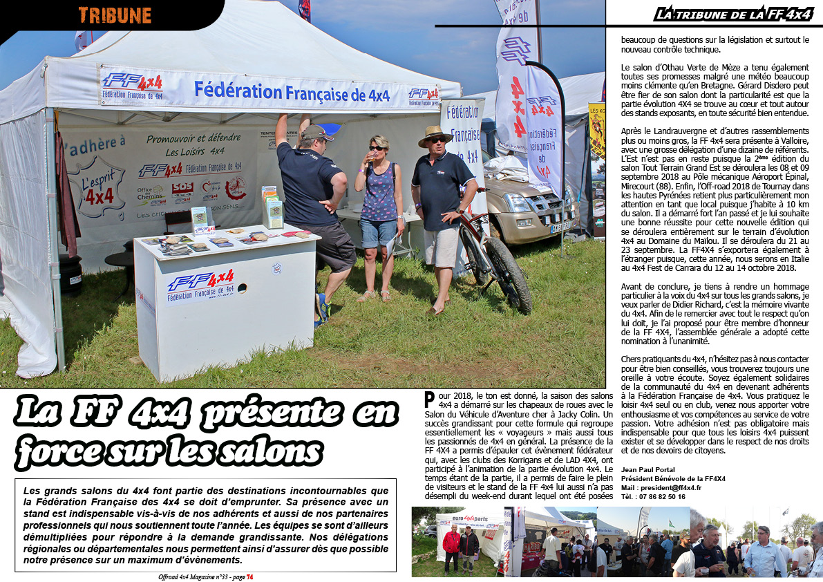 Tribune de la FF 4x4