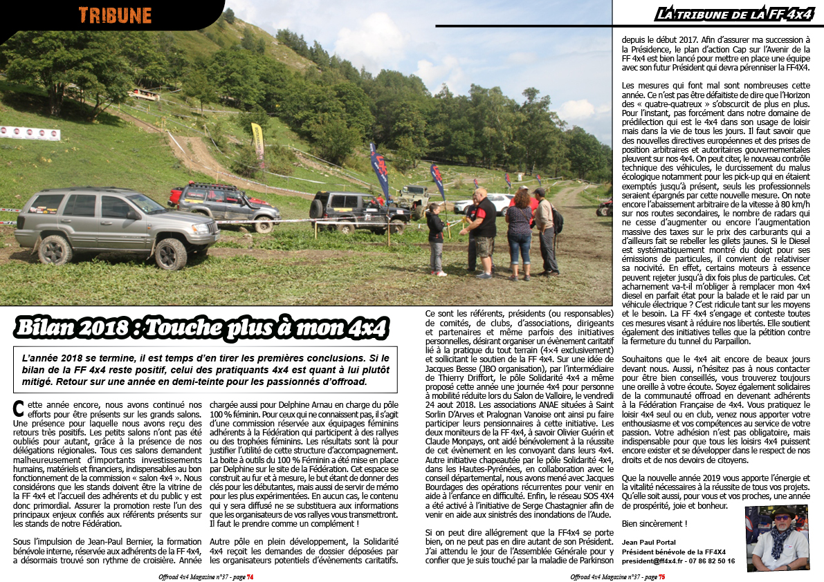 Tribune de la FF 4x4