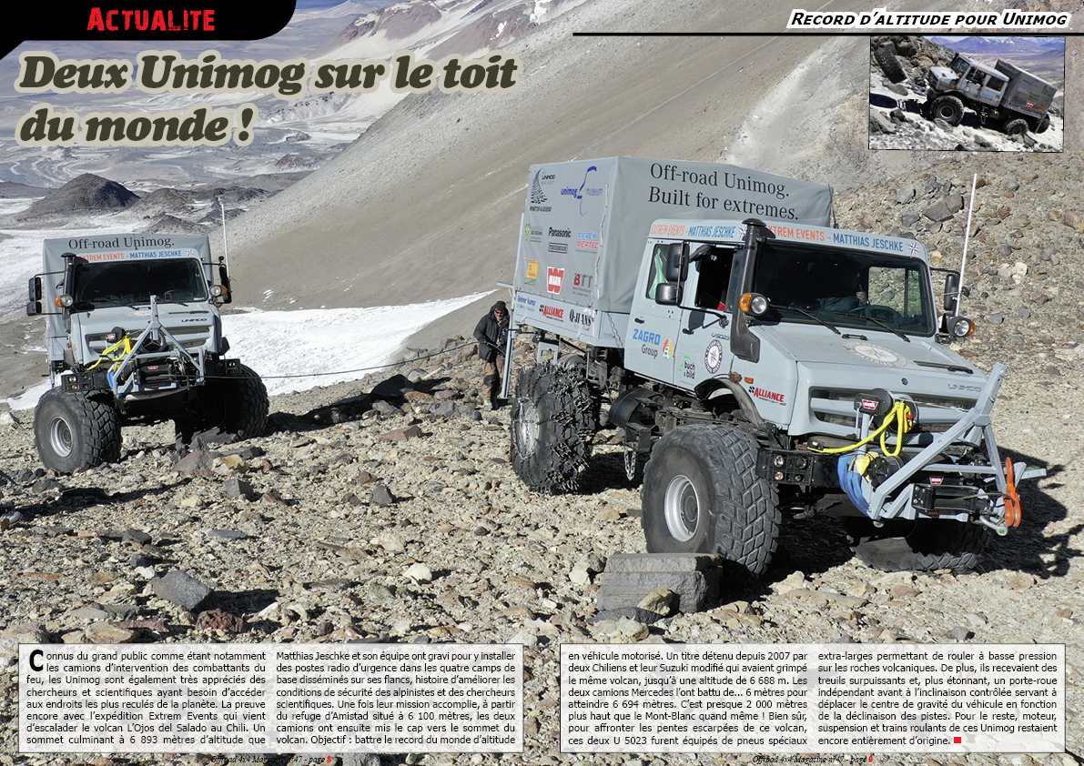 Le record dï¿½altitude pour Unimog