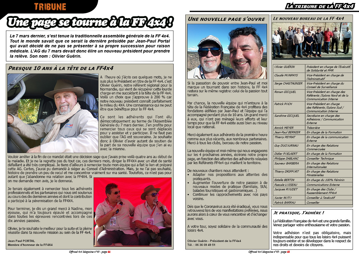 Tribune de la FF 4x4