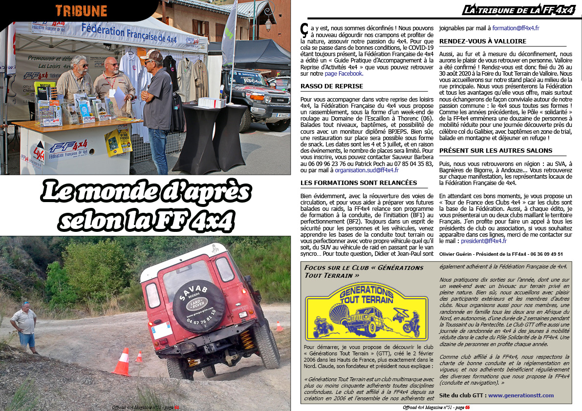 Tribune de le FF 4x4