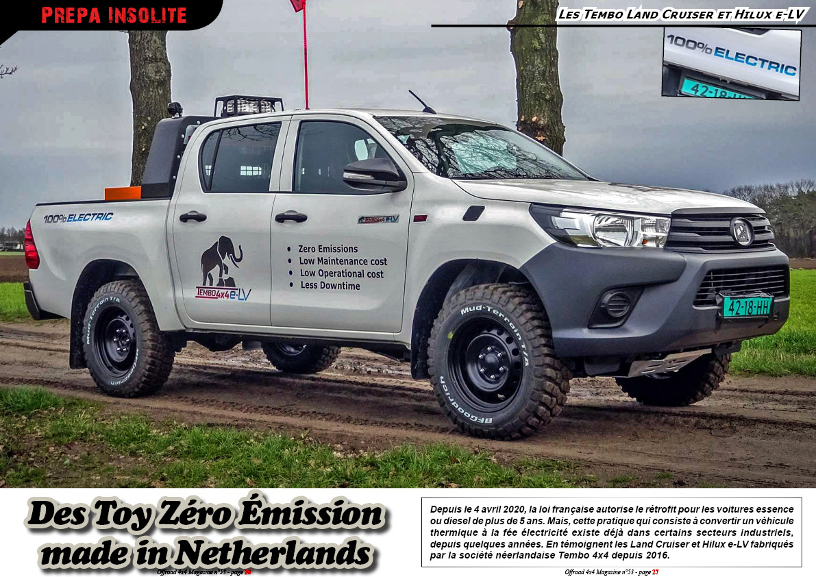les Tembo Land Cruiser et Hilux e-LV