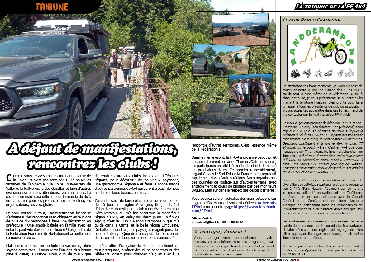 Tribune de la FF 4x4