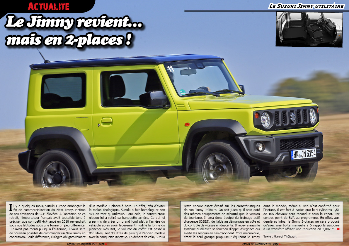 Le Suzuki Jimny utilitaire