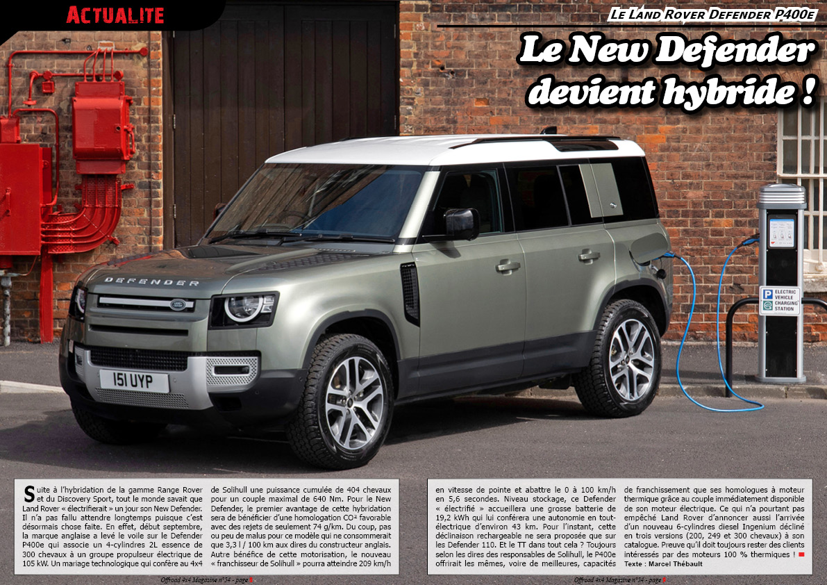 Le Land Rover Defender P400e