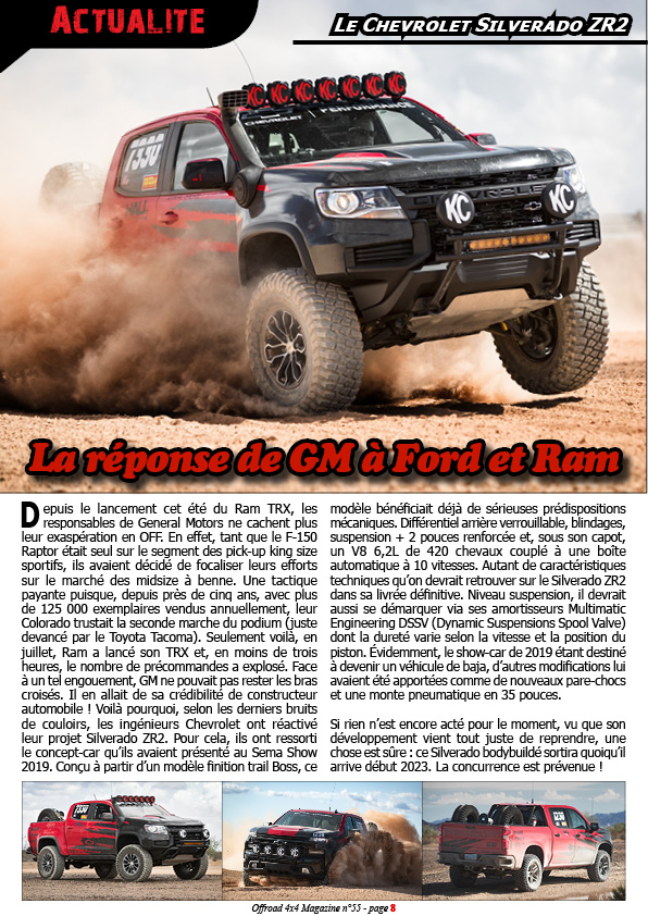 Le Chevrolet Silverado ZR2
