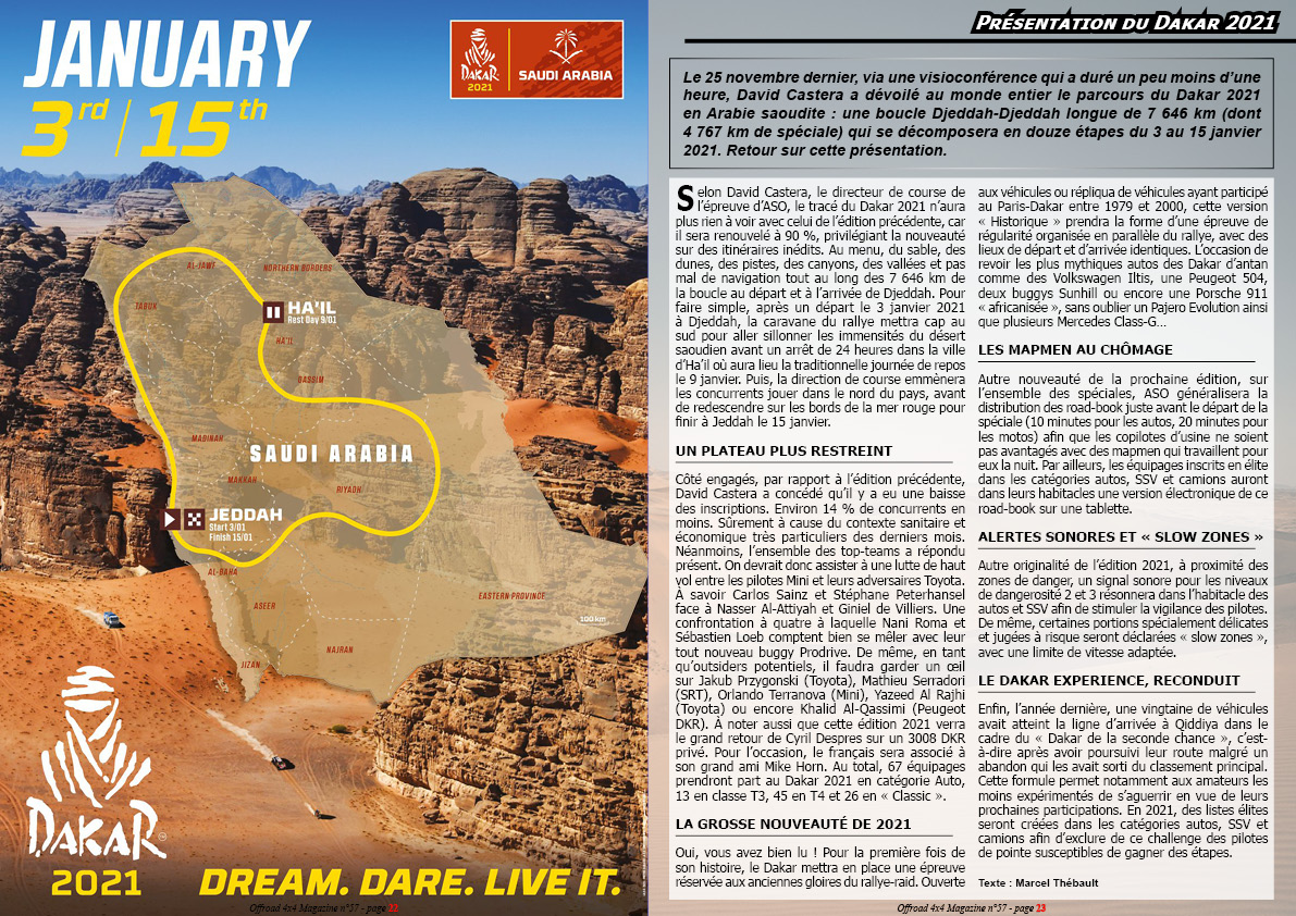 Dossier Dakar Rally 2021