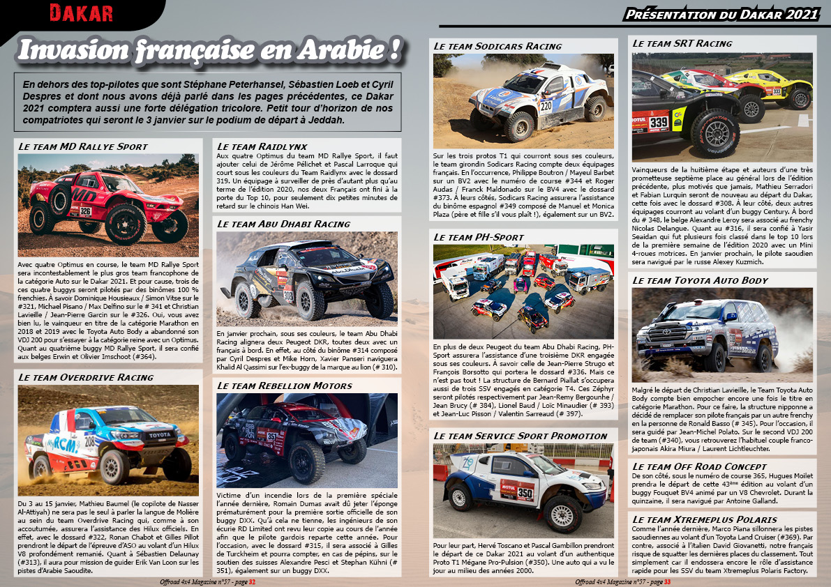 Dossier Dakar Rally 2021