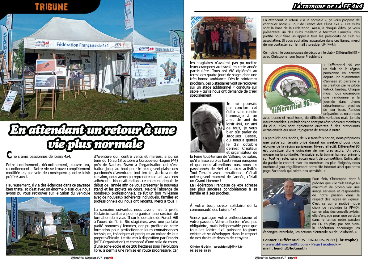 La tribune de la FF 4x4