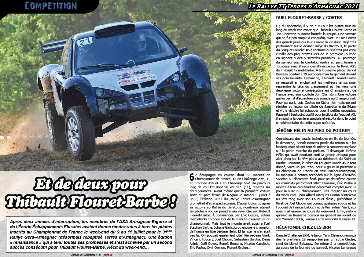 le Rallye TT Terres d'Armagnac 2021